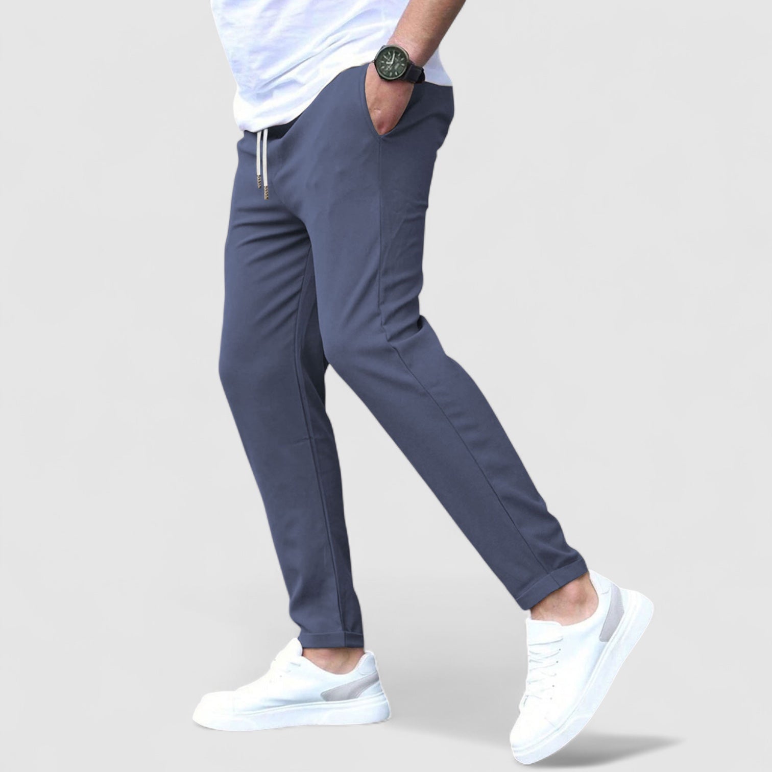 メンズ スラックス ドローストリング付き｜ストレートパンツ-6