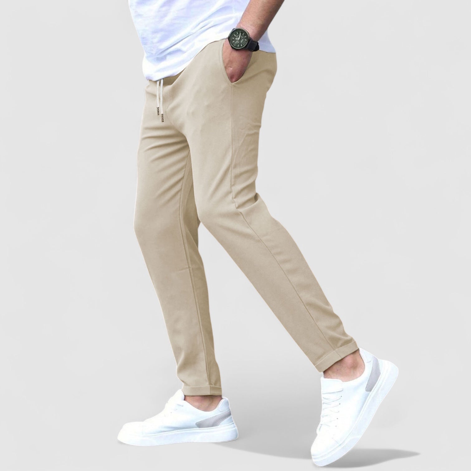メンズ スラックス ドローストリング付き｜ストレートパンツ-4