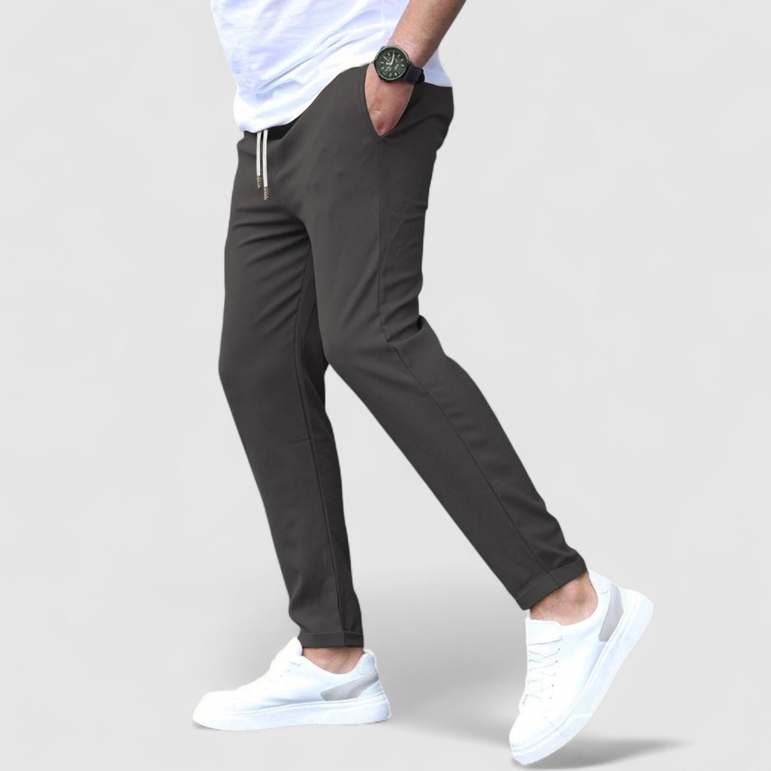 メンズ スラックス ドローストリング付き｜ストレートパンツ-15
