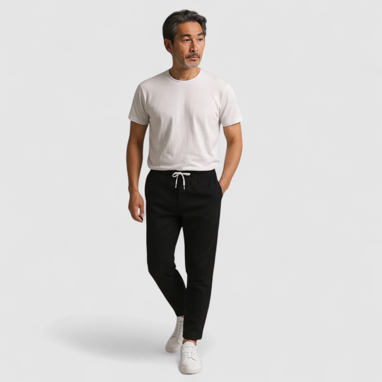 メンズ スラックス ドローストリング付き｜ストレートパンツ-9