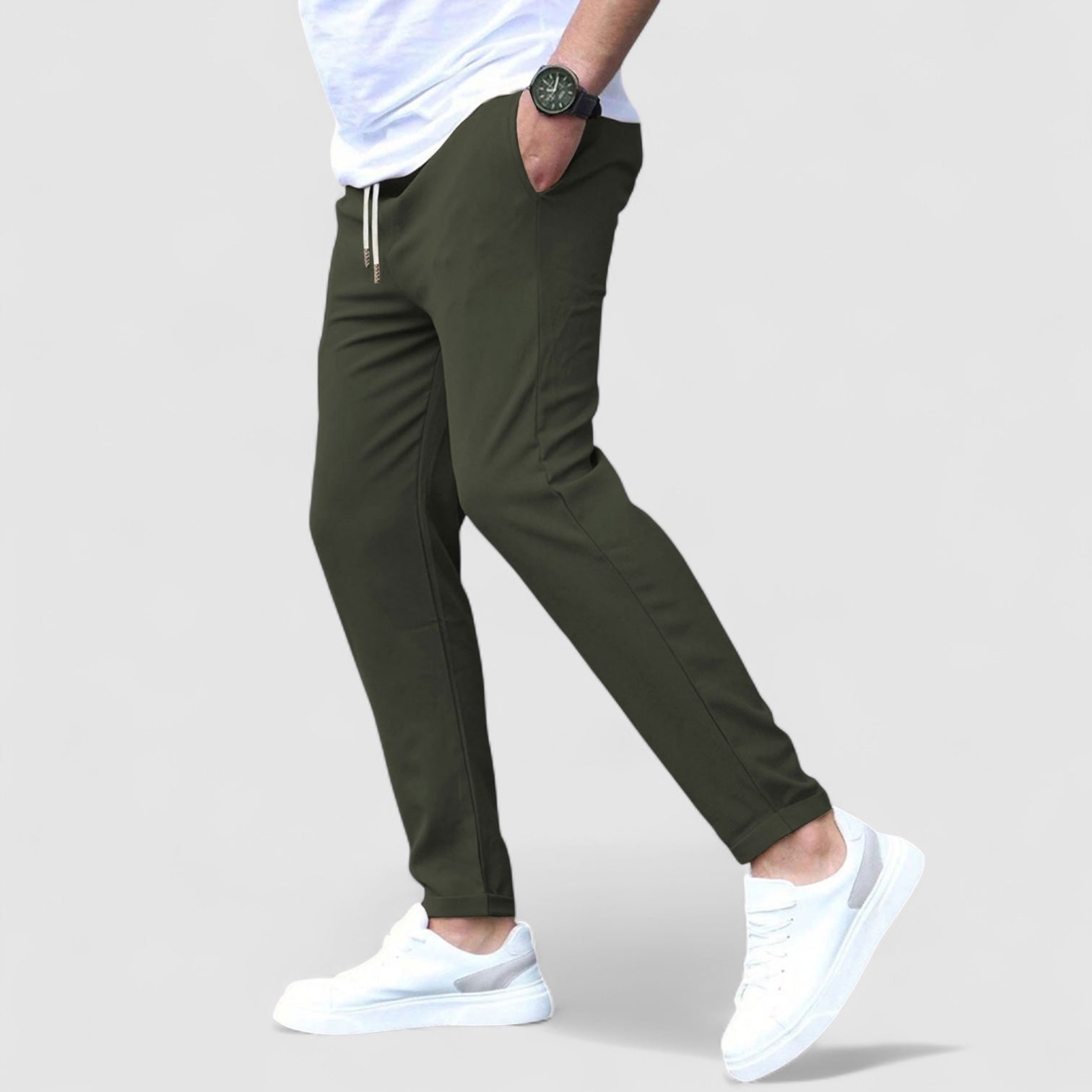 メンズ スラックス ドローストリング付き｜ストレートパンツ-17
